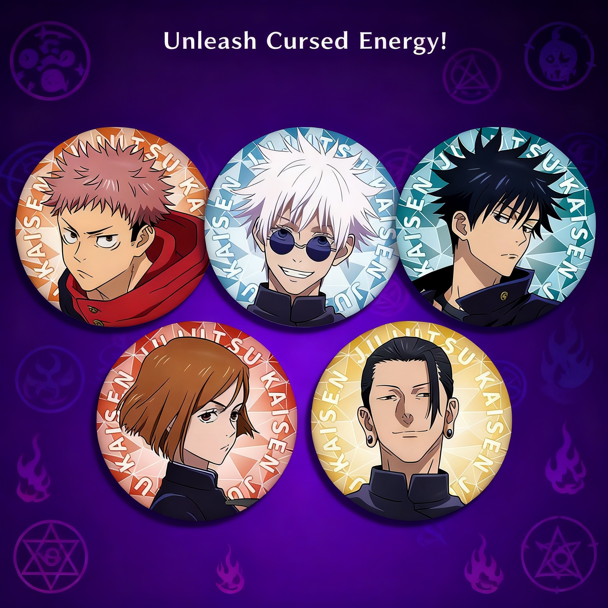 Anime Badge Jujutsu Kaisen 58  - مراجعة Anime Cosplay Merchandise وسعره