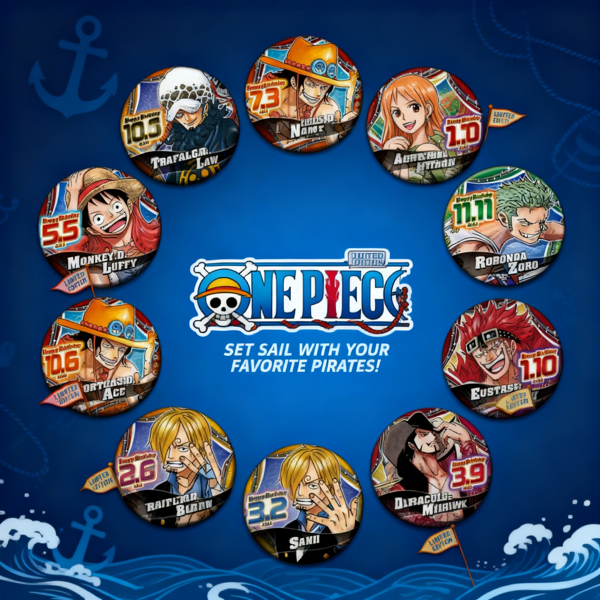 One Piece Anime Badge Collecti - مراجعة Anime Convention Merchandise وسعره