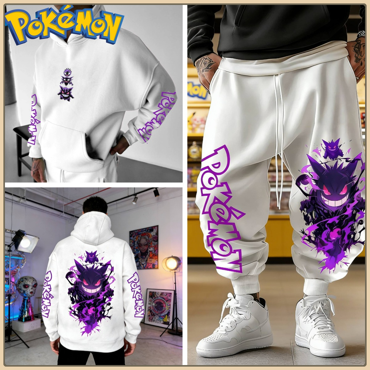 Black Hoodie and Pants Set wit - مراجعة Anime Merch Hoodie وسعره