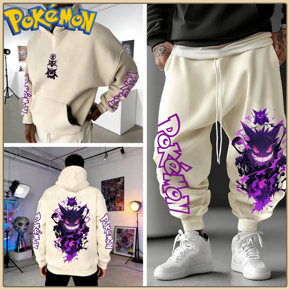 Black Hoodie and Pants Set wit - مراجعة Anime Merch Hoodie وسعره